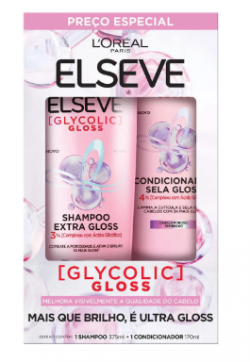 KIT ELSEVE SHAMPOO 375ML+CONDICIONADOR 170ML GLYC GLOSS
