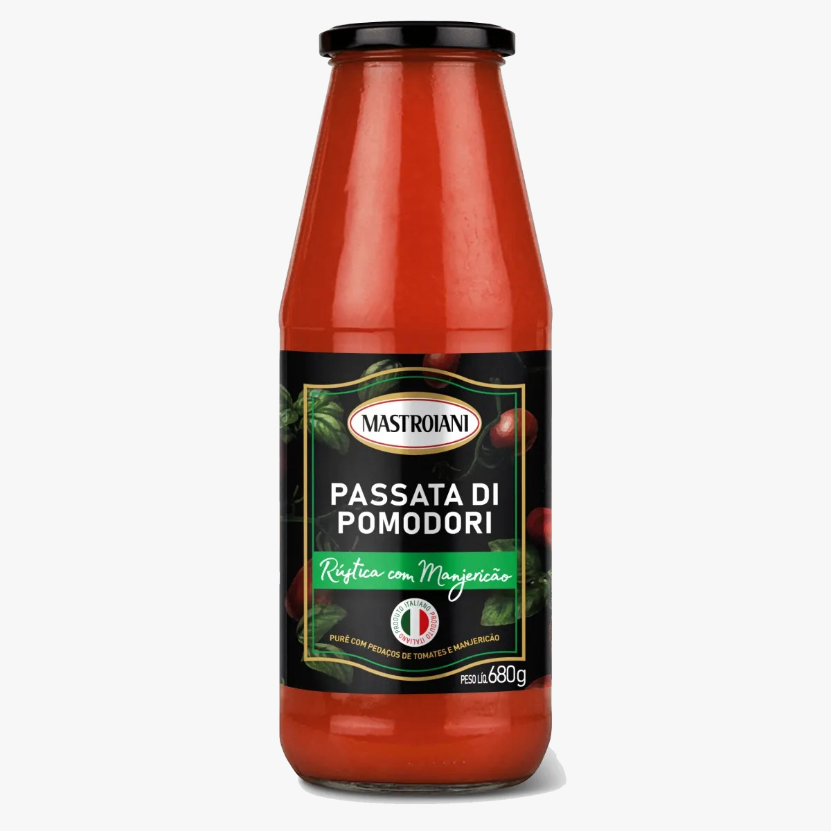 PASSATA MASTROIANI 680G RUSTICA COM MANJERICAO