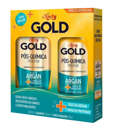 KIT NIELY GOLD SHAMPOO 275ML+CONDICIONADOR 175ML POS QUIMICA