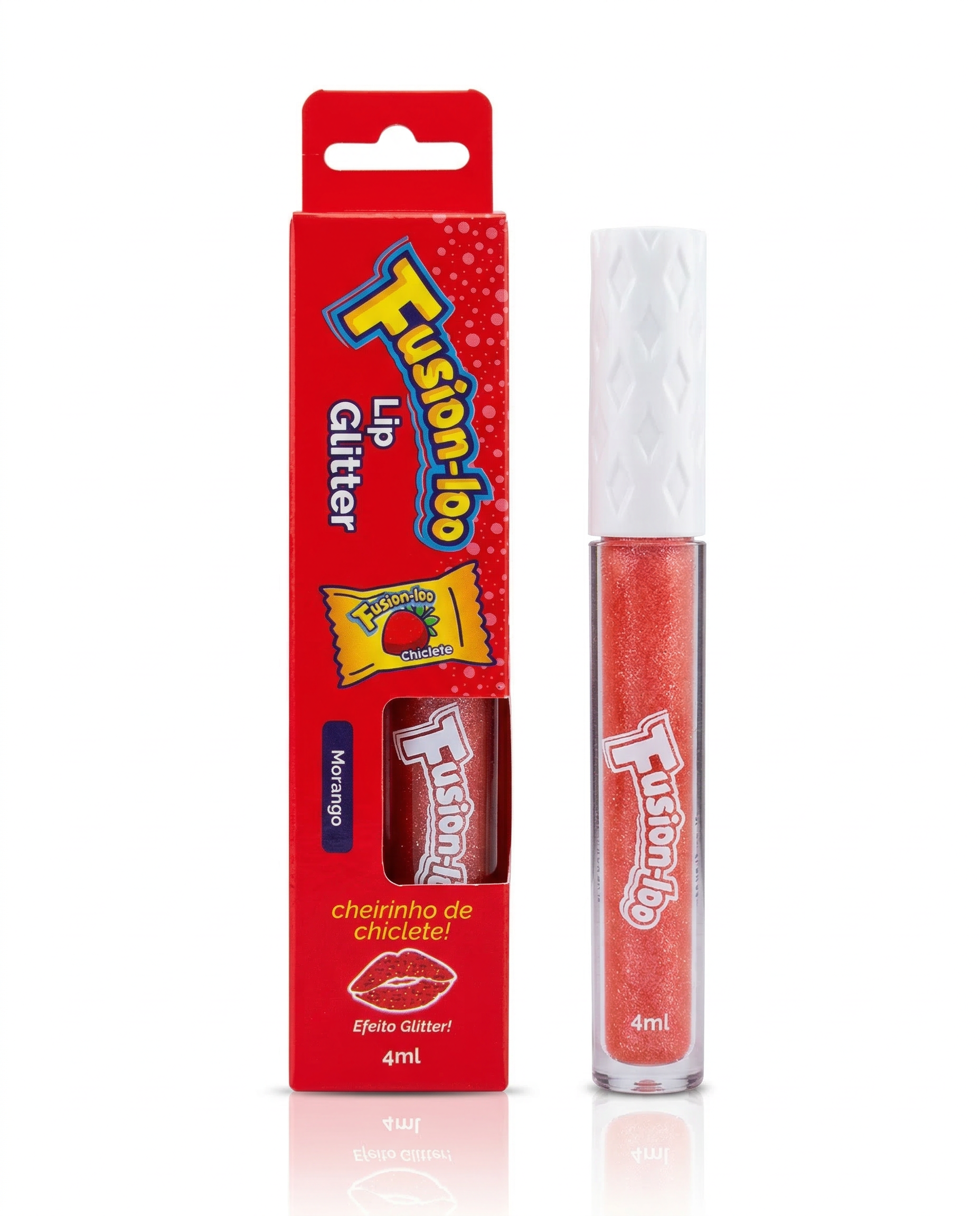 LIP GLITTER FUSION-LOO 4ML MORANGO
